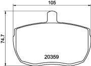 8DB 355 006-361 Sada brzdových platničiek kotúčovej brzdy HELLA