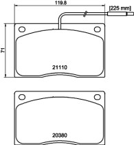 8DB 355 005-931 Sada brzdových platničiek kotúčovej brzdy HELLA