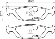 8DB 355 007-521 Sada brzdových platničiek kotúčovej brzdy HELLA