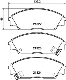 8DB 355 005-661 Sada brzdových platničiek kotúčovej brzdy HELLA