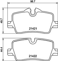 8DB 355 040-681 Sada brzdových platničiek kotúčovej brzdy HELLA