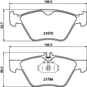 8DB 355 007-861 Sada brzdových platničiek kotúčovej brzdy HELLA