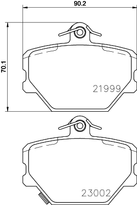 8DB 355 008-721 Sada brzdových platničiek kotúčovej brzdy HELLA