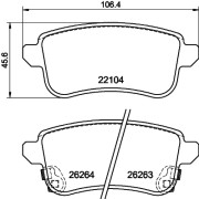 8DB 355 040-811 Sada brzdových platničiek kotúčovej brzdy HELLA