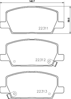 8DB 355 040-001 Sada brzdových platničiek kotúčovej brzdy HELLA