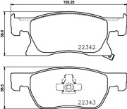 8DB 355 024-771 Sada brzdových platničiek kotúčovej brzdy HELLA