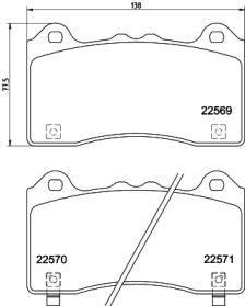 8DB 355 025-831 Sada brzdových platničiek kotúčovej brzdy HELLA