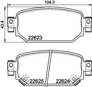 8DB 355 039-141 Sada brzdových platničiek kotúčovej brzdy HELLA