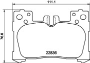 8DB 355 040-741 Sada brzdových platničiek kotúčovej brzdy HELLA