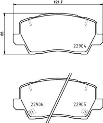 8DB 355 039-491 Sada brzdových platničiek kotúčovej brzdy HELLA