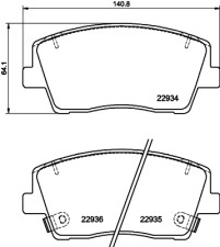 8DB 355 040-111 Sada brzdových platničiek kotúčovej brzdy HELLA