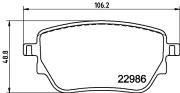 8DB 355 039-021 Sada brzdových platničiek kotúčovej brzdy HELLA