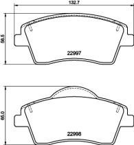 8DB 355 040-351 Sada brzdových platničiek kotúčovej brzdy HELLA