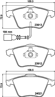 8DB 355 015-971 Sada brzdových platničiek kotúčovej brzdy HELLA