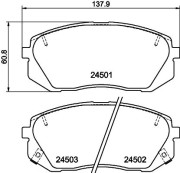 8DB 355 012-961 Sada brzdových platničiek kotúčovej brzdy HELLA