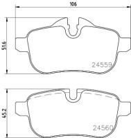 8DB 355 014-621 Sada brzdových platničiek kotúčovej brzdy HELLA