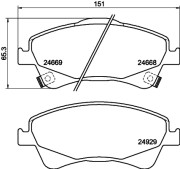 8DB 355 014-881 Sada brzdových platničiek kotúčovej brzdy HELLA