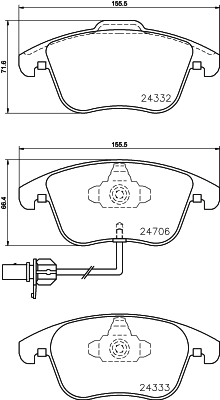 8DB 355 013-861 Sada brzdových platničiek kotúčovej brzdy HELLA