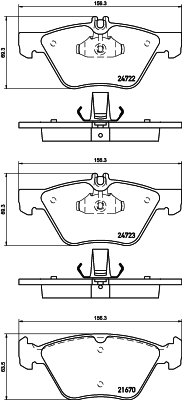 8DB 355 014-291 Sada brzdových platničiek kotúčovej brzdy HELLA