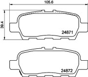 8DB 355 014-561 Sada brzdových platničiek kotúčovej brzdy HELLA