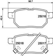 8DB 355 014-991 Sada brzdových platničiek kotúčovej brzdy HELLA