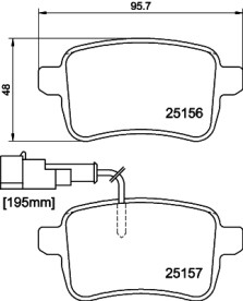 8DB 355 015-541 Sada brzdových platničiek kotúčovej brzdy HELLA