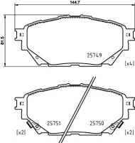 8DB 355 039-471 Sada brzdových platničiek kotúčovej brzdy HELLA