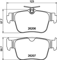 8DB 355 040-851 Sada brzdových platničiek kotúčovej brzdy HELLA