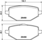 8DB 355 044-241 Sada brzdových platničiek kotúčovej brzdy HELLA