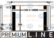 8FC 351 343-111 Kondenzátor klimatizácie BEHR HELLA SERVICE *** PREMIUM LINE *** HELLA