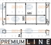 8MK 376 713-301 Chladič motora BEHR HELLA SERVICE *** PREMIUM LINE *** HELLA