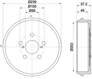 8DT 355 303-531 Brzdový bubon HELLA