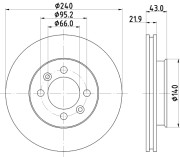 8DD 355 101-901 Brzdový kotúč HELLA