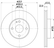 8DD 355 103-181 Brzdový kotúč HELLA