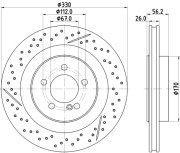 8DD 355 133-231 Brzdový kotúč PRO Black HELLA