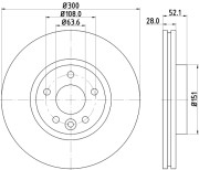 8DD 355 116-221 Brzdový kotúč PRO HELLA