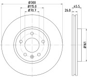 8DD 355 116-591 Brzdový kotúč PRO HELLA