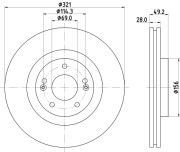 8DD 355 131-351 Brzdový kotúč PRO HELLA