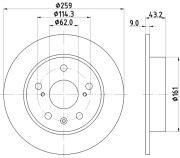 8DD 355 120-531 Brzdový kotúč PRO HELLA