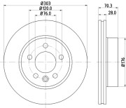 8DD 355 125-561 Brzdový kotúč PRO HELLA