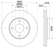 8DD 355 126-601 Brzdový kotúč PRO HELLA