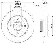 8DD 355 132-161 Brzdový kotúč PRO HELLA