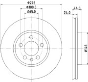 8DD 355 132-891 Brzdový kotúč PRO HELLA