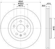 8DD 355 132-621 Brzdový kotúč PRO Black HELLA