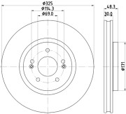 8DD 355 134-721 Brzdový kotúč PRO HELLA