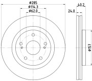 8DD 355 134-741 Brzdový kotúč PRO HELLA