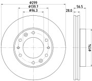 8DD 355 134-821 Brzdový kotúč PRO Carbonic Black HELLA