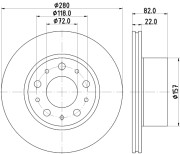 8DD 355 134-991 Brzdový kotúč PRO HELLA