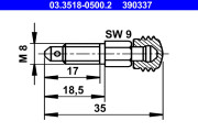 03.3518-0500.2 Odvzdużňovacia skrutka/ventil ATE