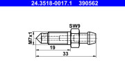 24.3518-0017.1 Odvzdużňovacia skrutka/ventil ATE